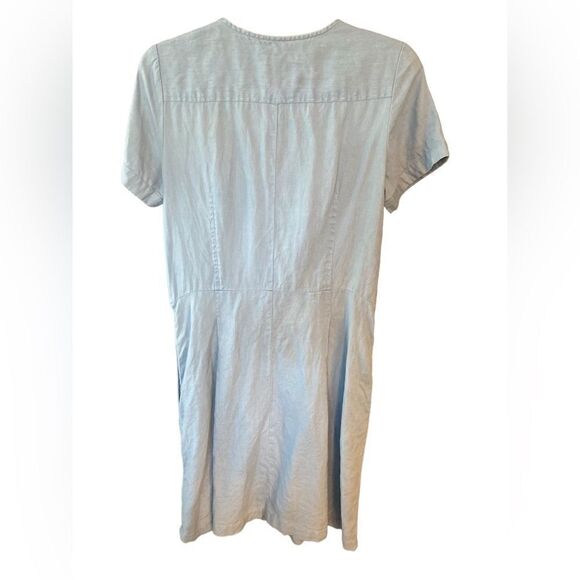Malvin Sz M* Light Blue Linen Casual Summer Button Front Shirt Dress - Picture 2 of 6